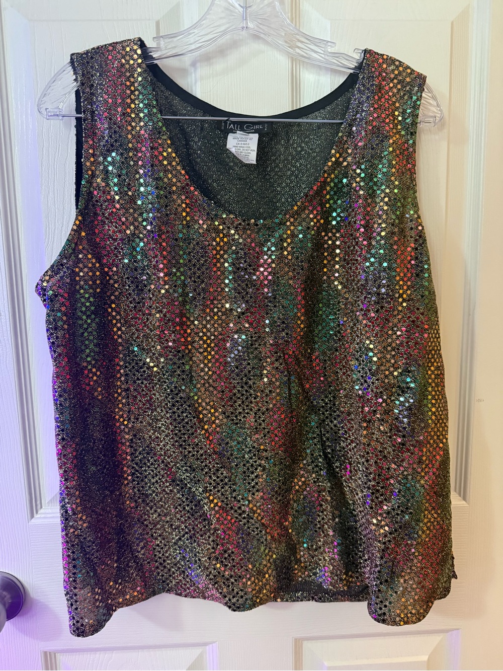 Iridescent Sequin Tank Top - Multicolor